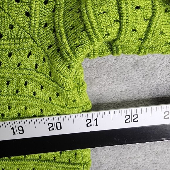 Womens Green Chicos Cardigan Sweater Short Sleeve Round Neck Size 2 (L) - Picture 9 of 11